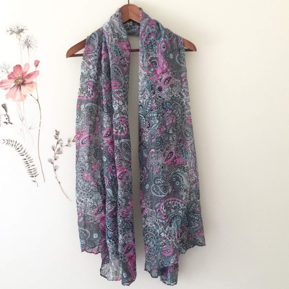 Charlotte Russe Accessories - 5/$25 Paisley Print Lightweight Scarf, Shawl, Headwra
